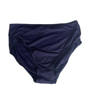 Andie Bikini Bottom Women's XXL Navy Stretch Lined High Waist Swim Nautical